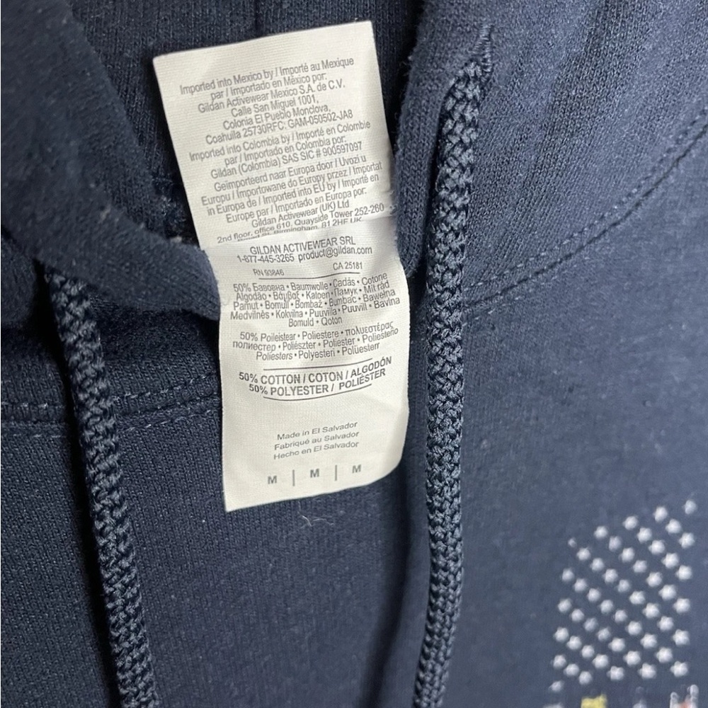 📌SOLD📌No One Fights Alone Blue Hoodie Pre-owned Good Condition Gildan Medium - Picture 6 of 9